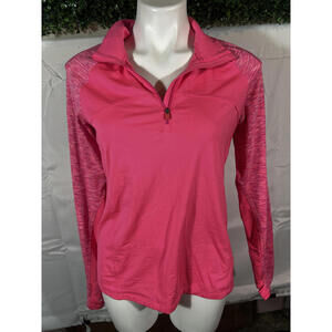 Nike Women's Pink Half-Zip Long Sleeve Athletic Pullover